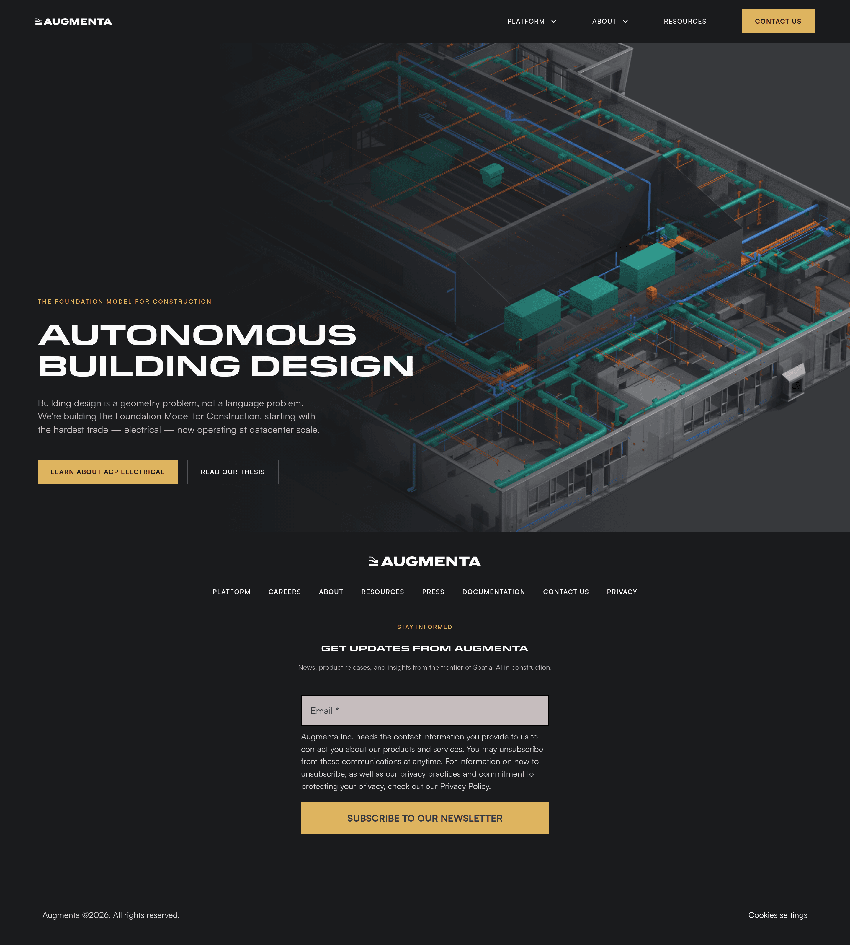 Augmenta b2b landing page screenshot
