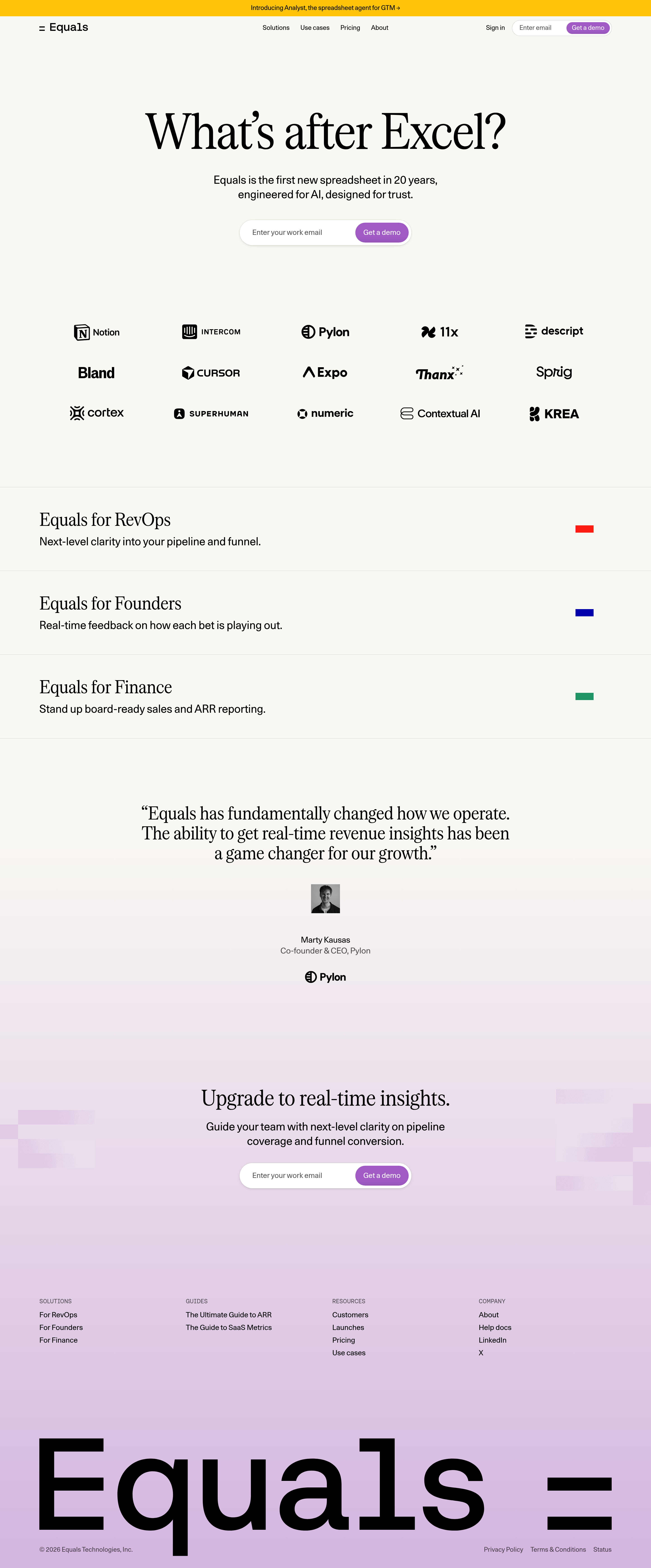 Auto-extending landing page screenshot