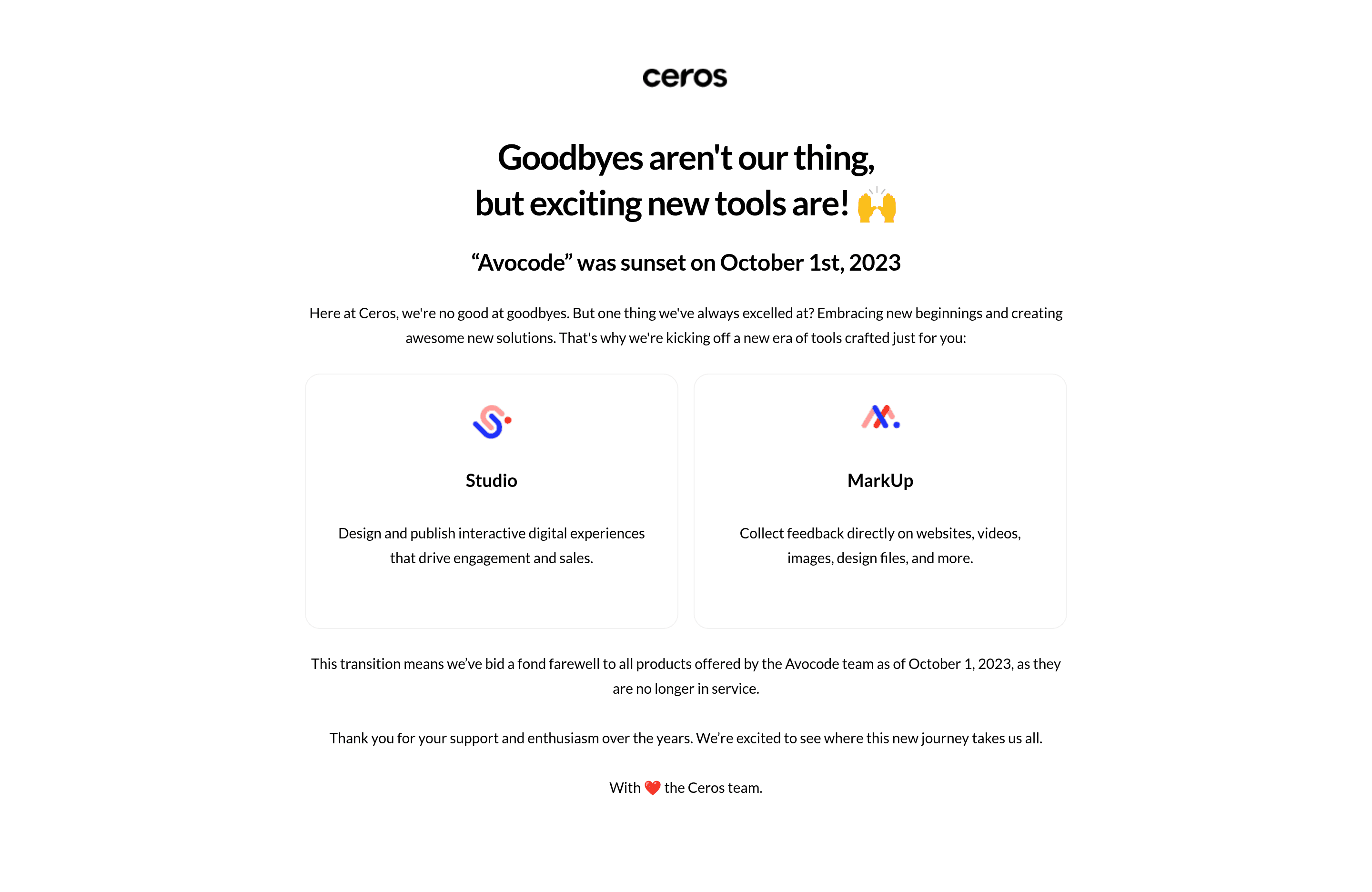 Avocode b2b landing page screenshot