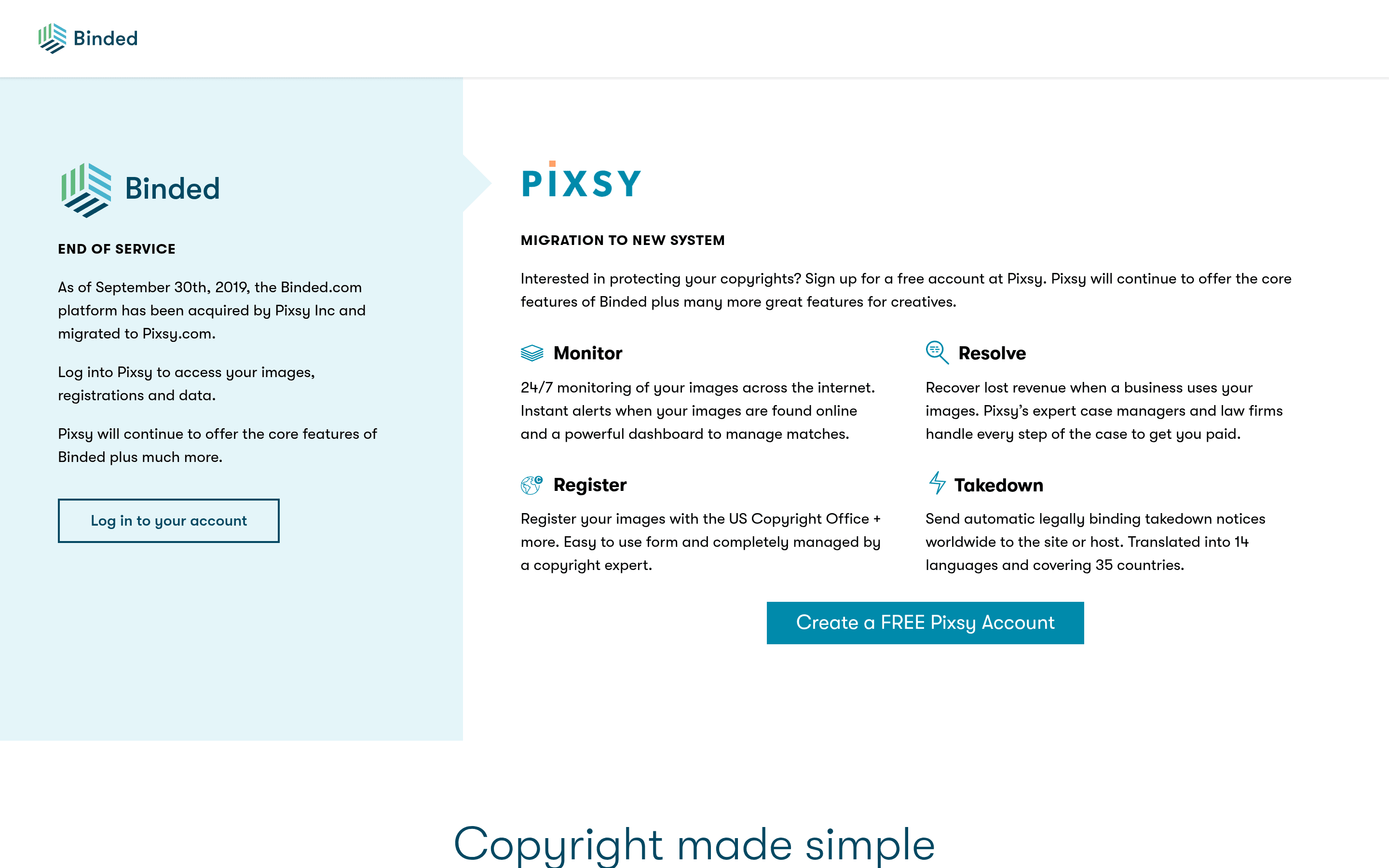 Binded b2b landing page screenshot