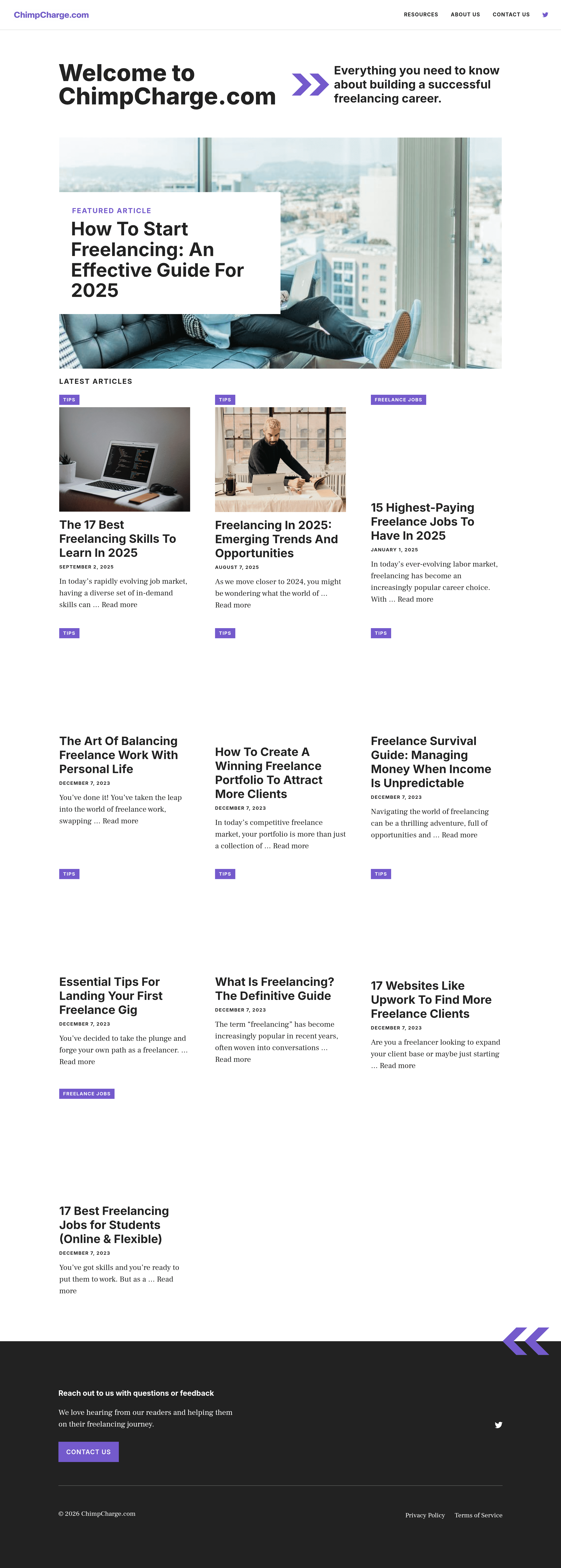 Chimpcharge b2b landing page screenshot