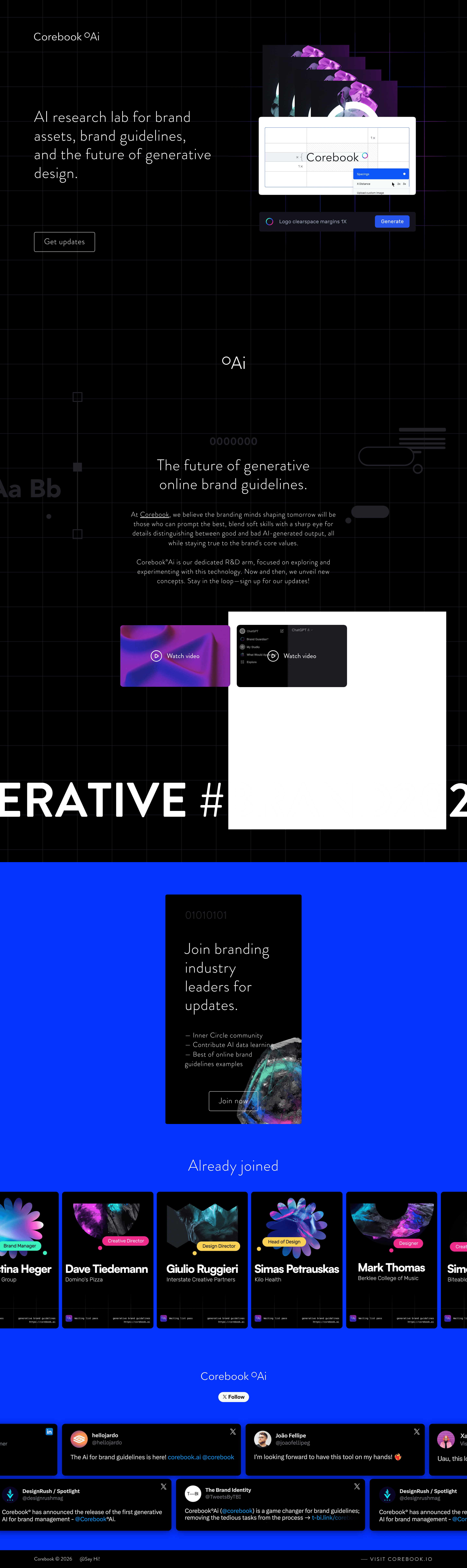 Corebook°Ai b2b landing page screenshot