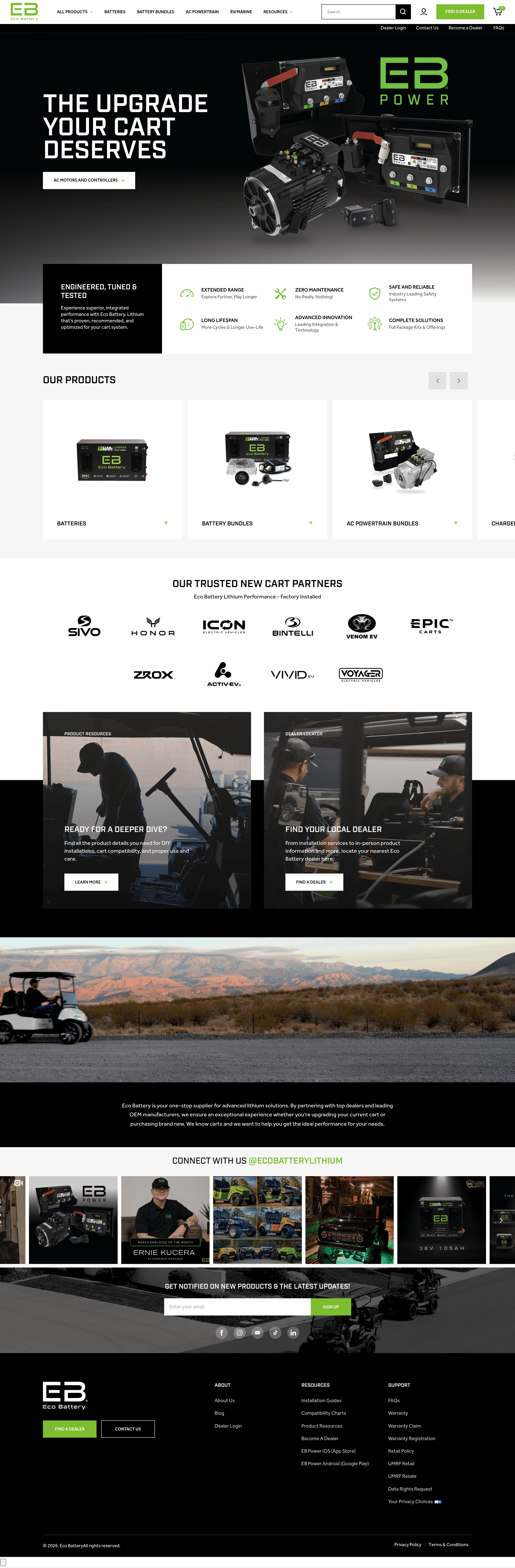 Ecobattery b2b landing page screenshot