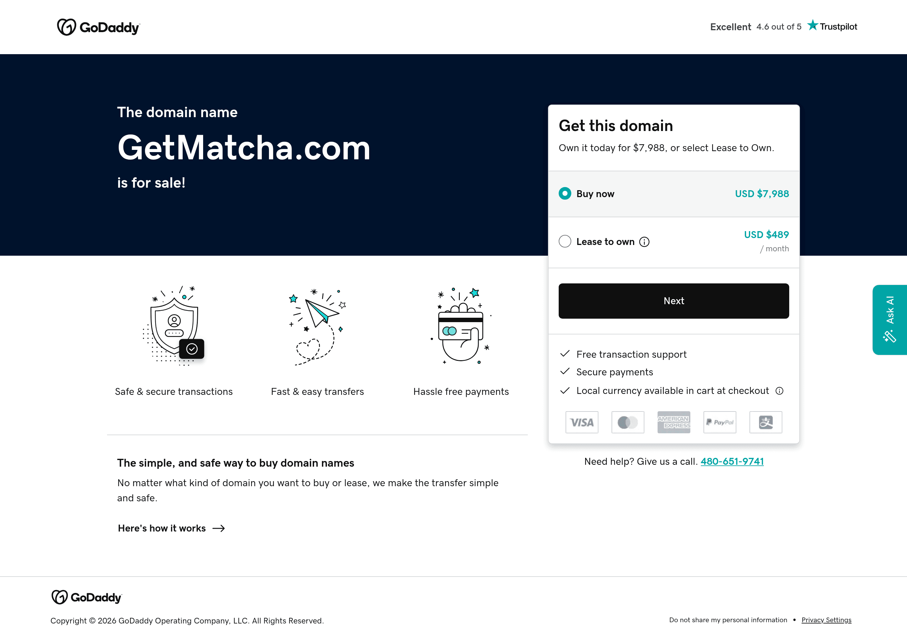 Getmatcha b2b landing page screenshot
