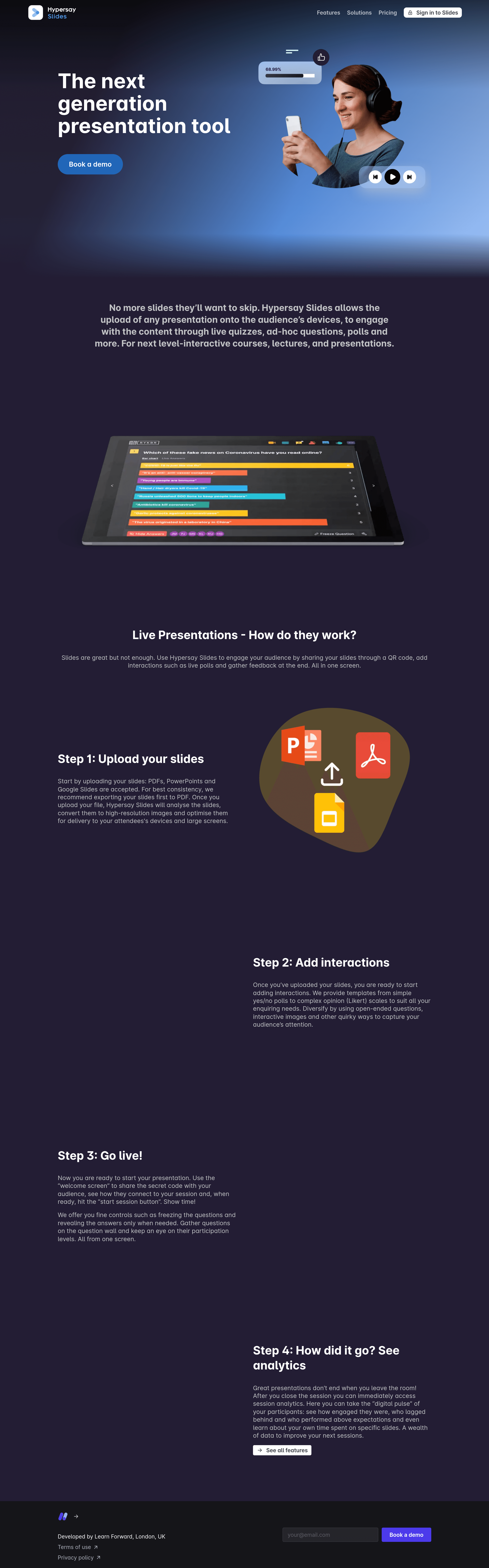 Hypersay b2b landing page screenshot