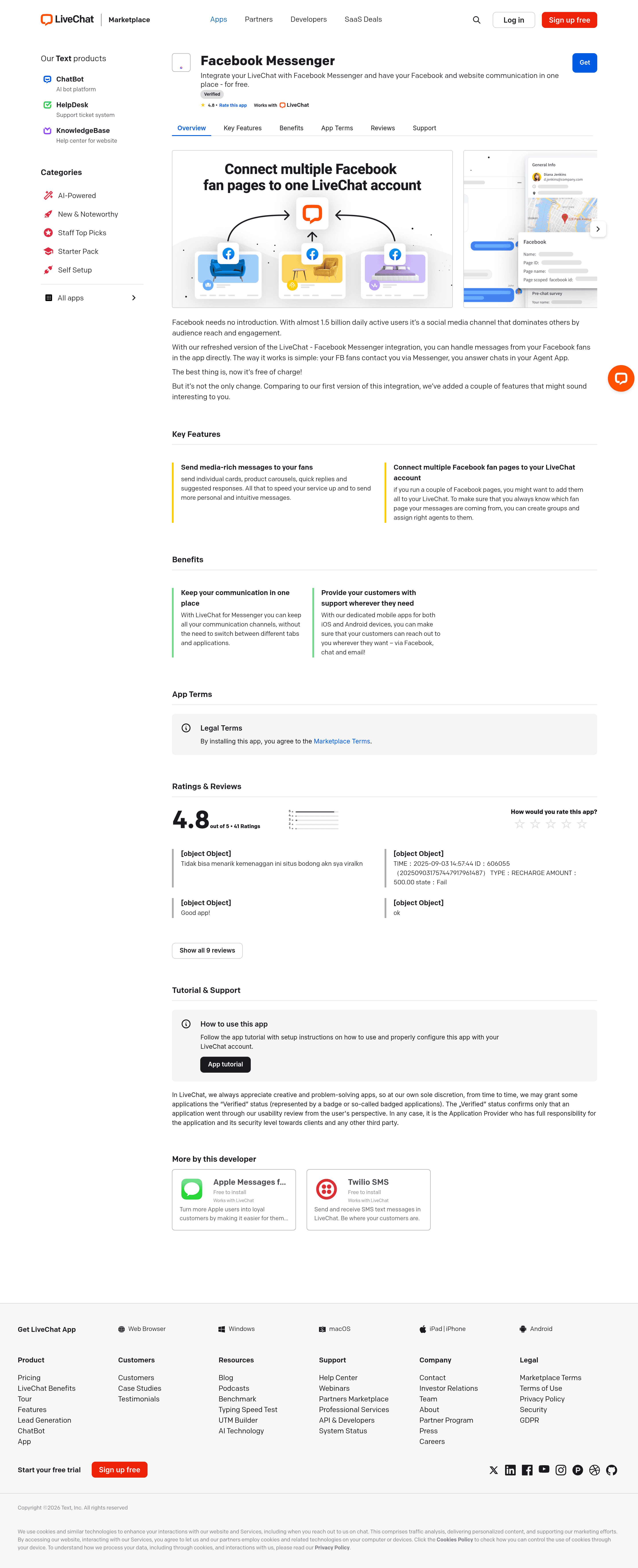 Livechatinc b2b landing page screenshot