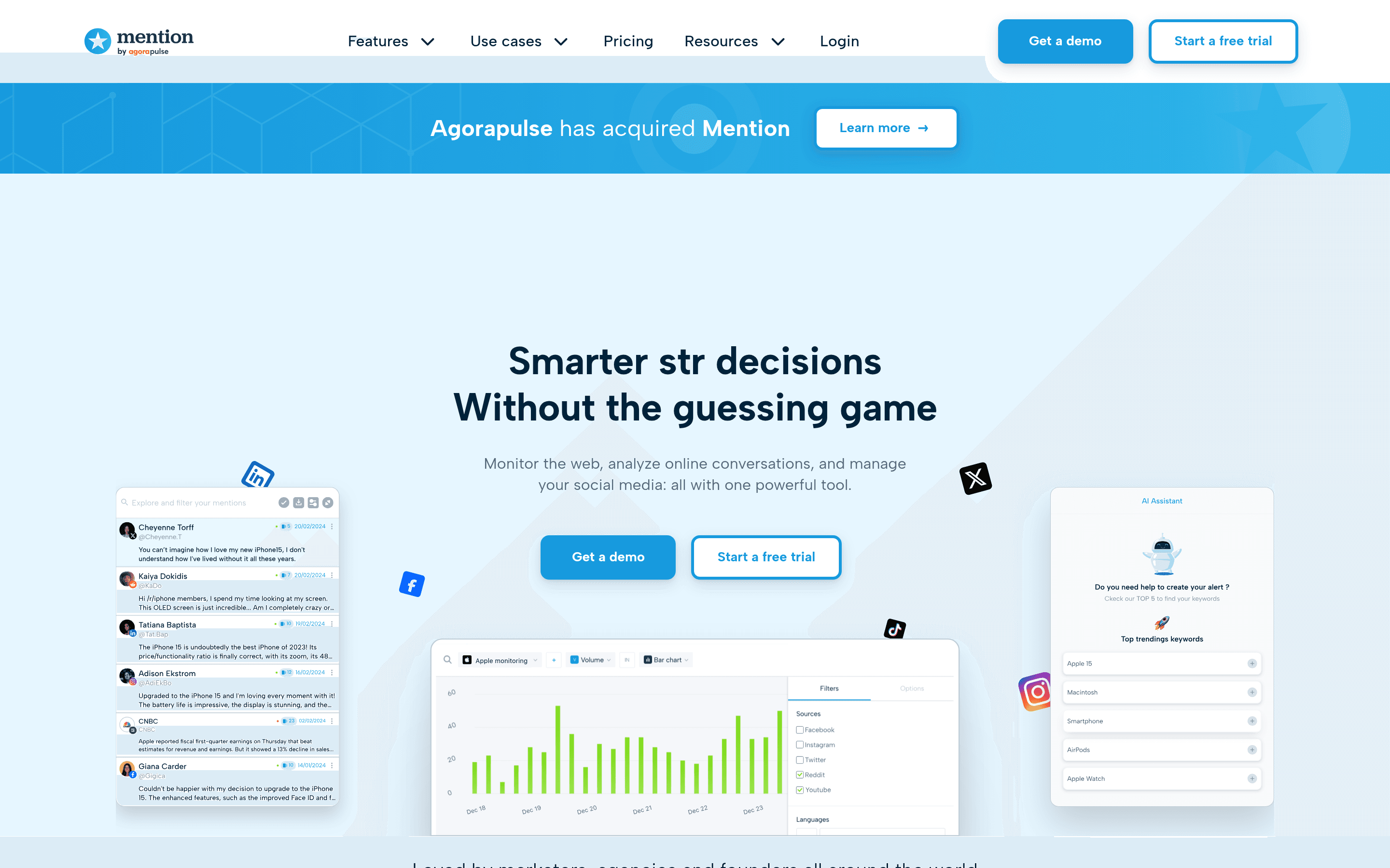Mention b2b landing page screenshot