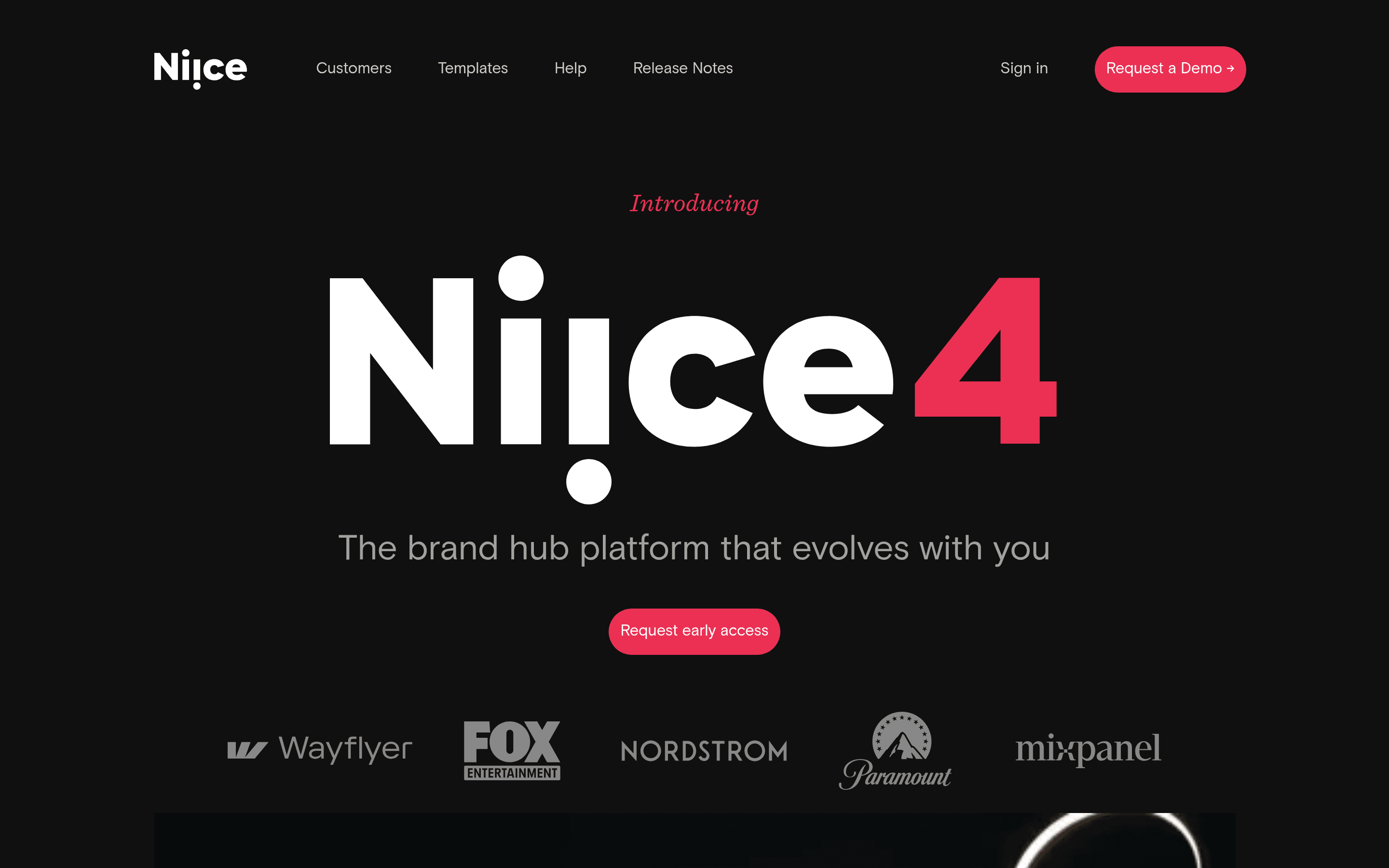 Niice b2b landing page screenshot