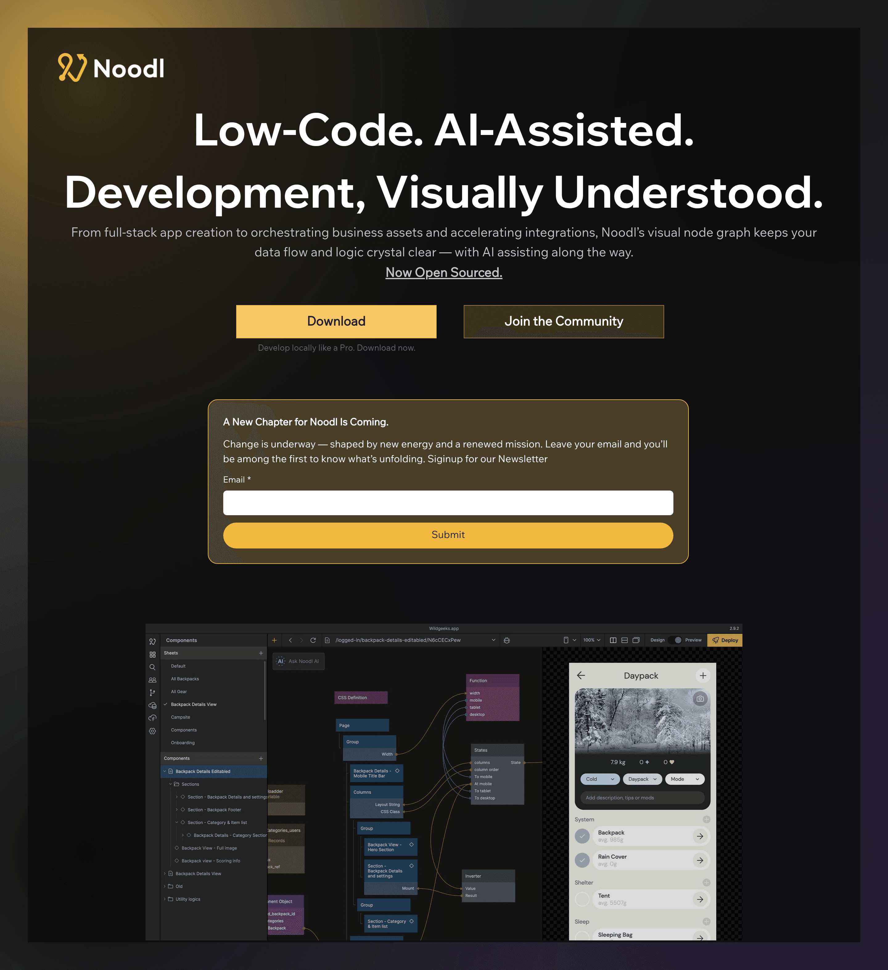 Noodl b2b landing page screenshot