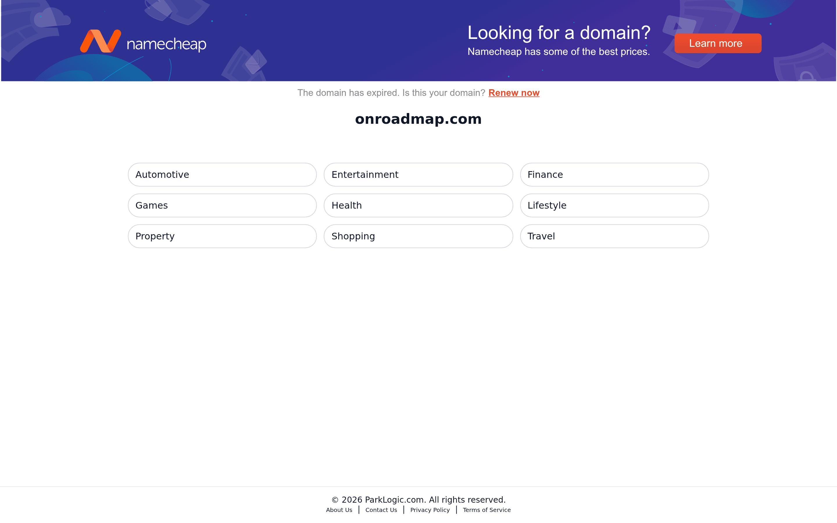 Onroadmap b2b landing page screenshot