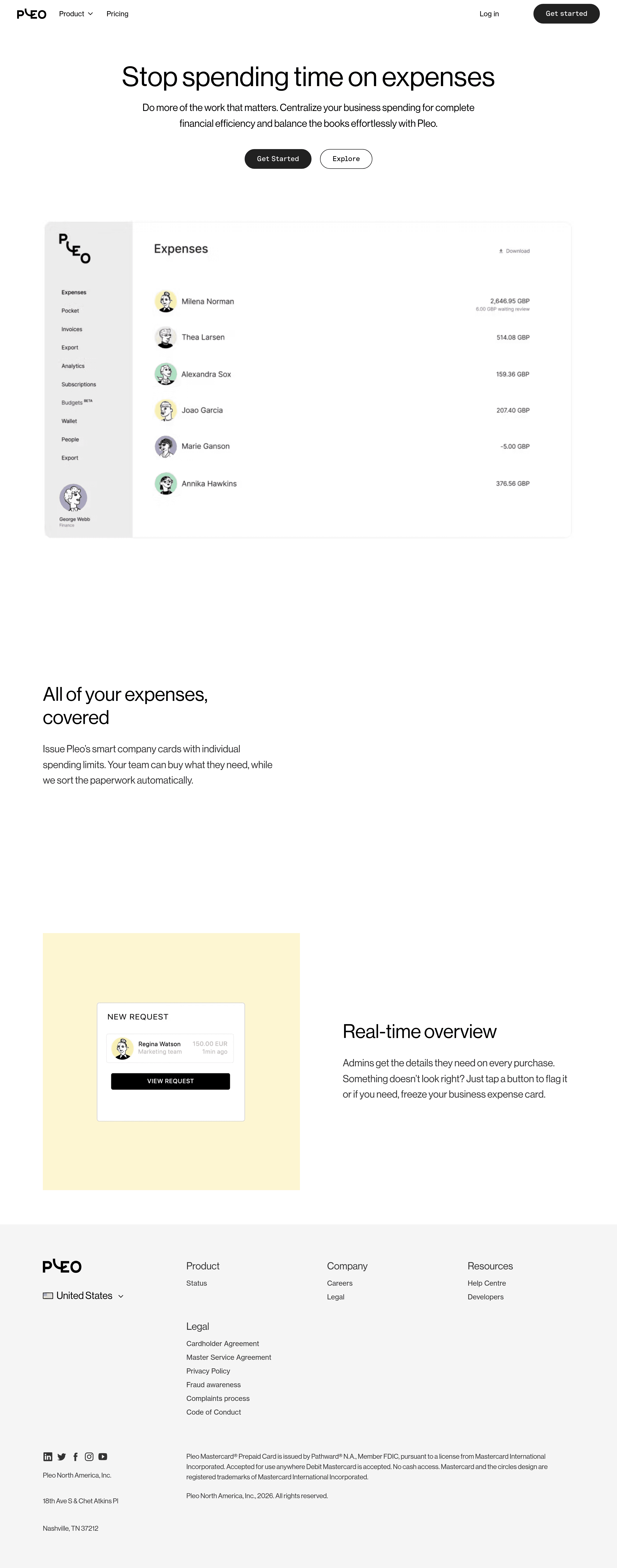 Pleo b2b landing page screenshot