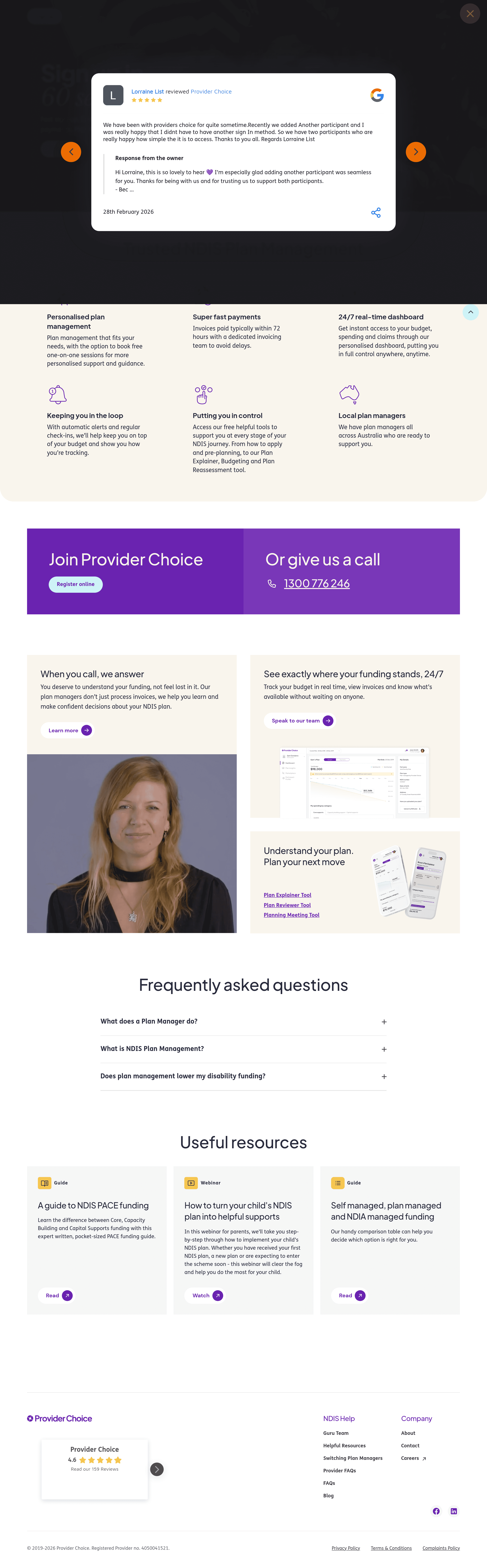 Provider Choice b2b landing page screenshot
