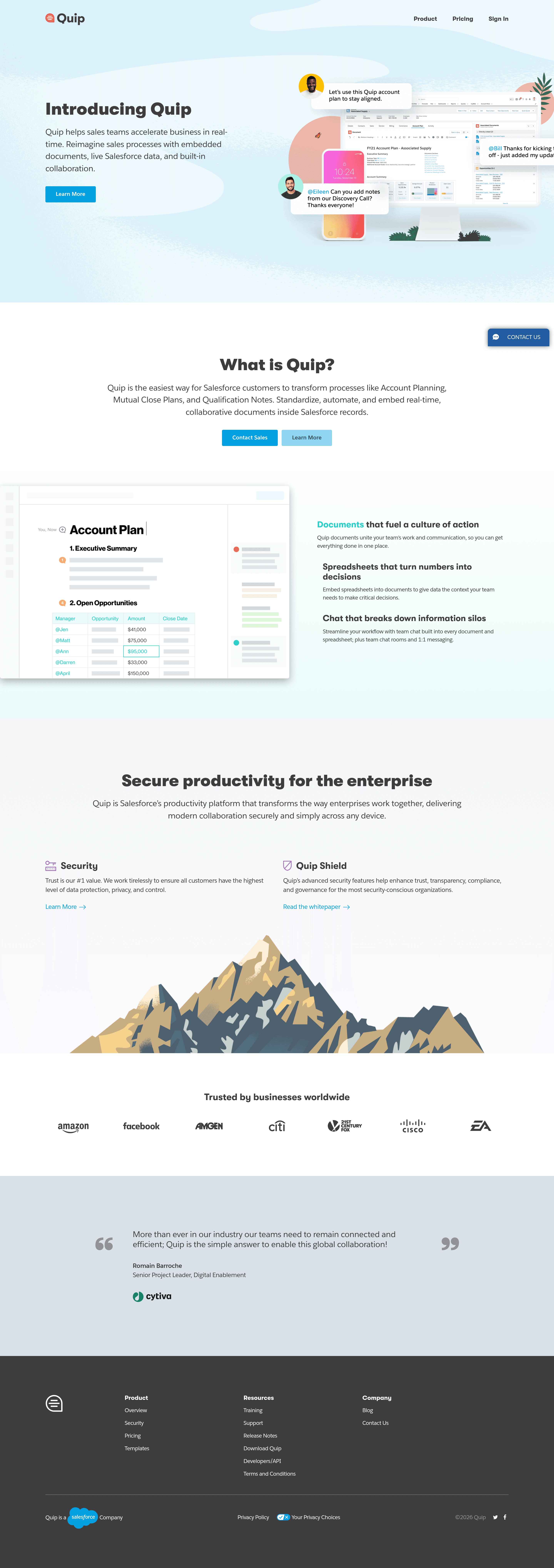 Quip b2b landing page screenshot