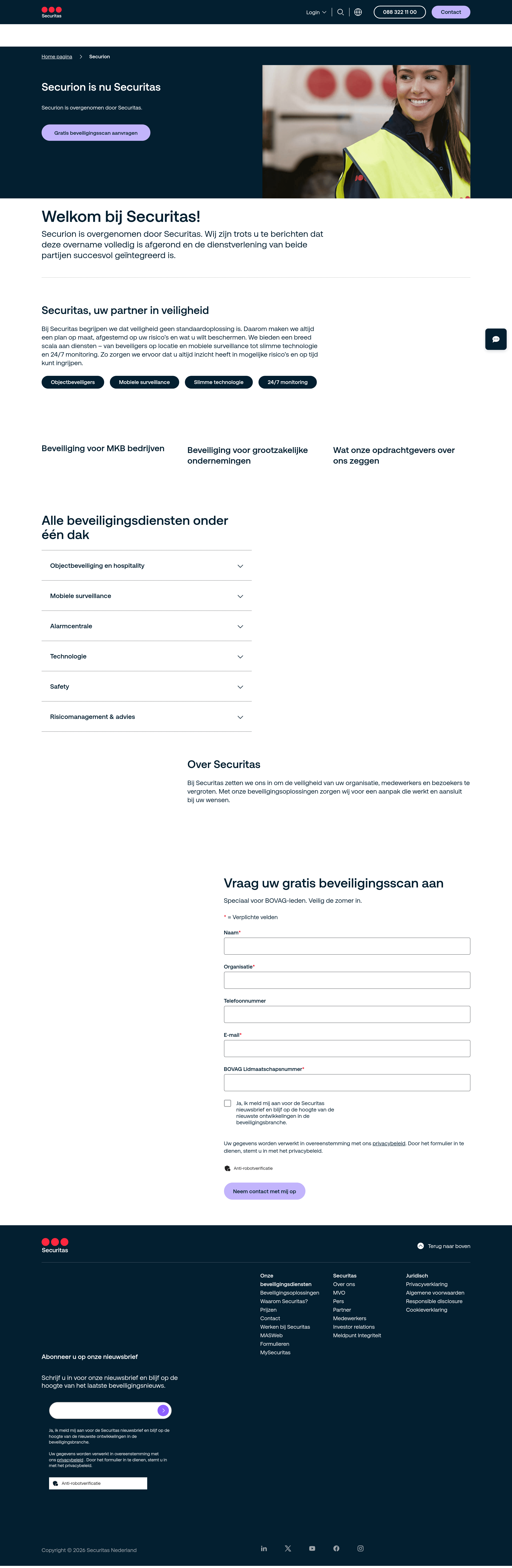 Securion b2b landing page screenshot