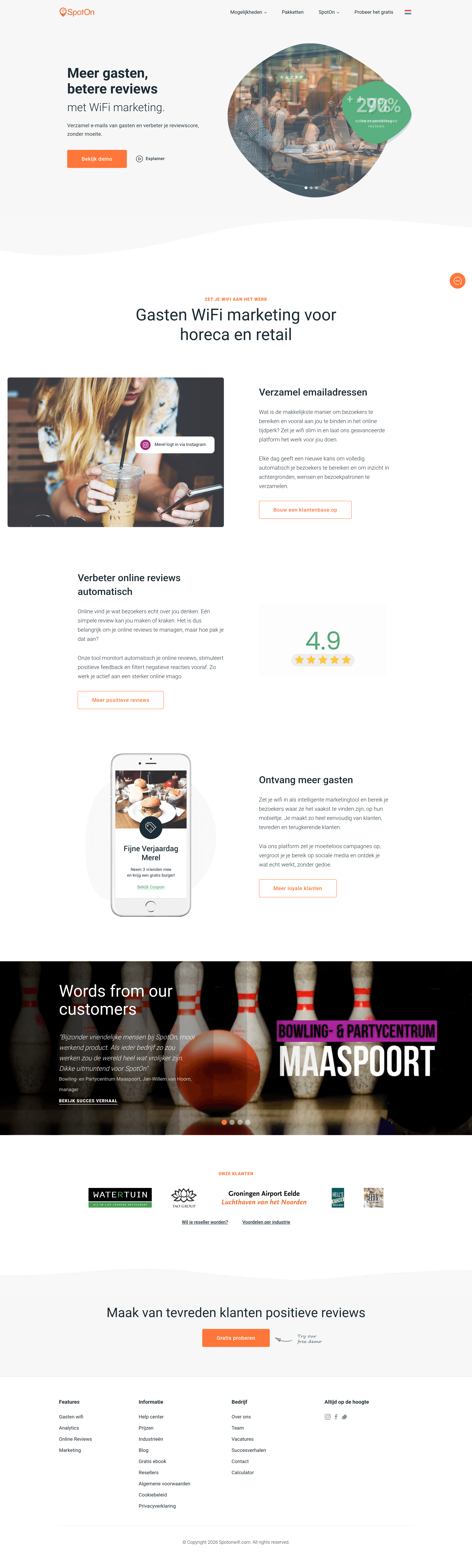 Spotonwifi b2b landing page screenshot