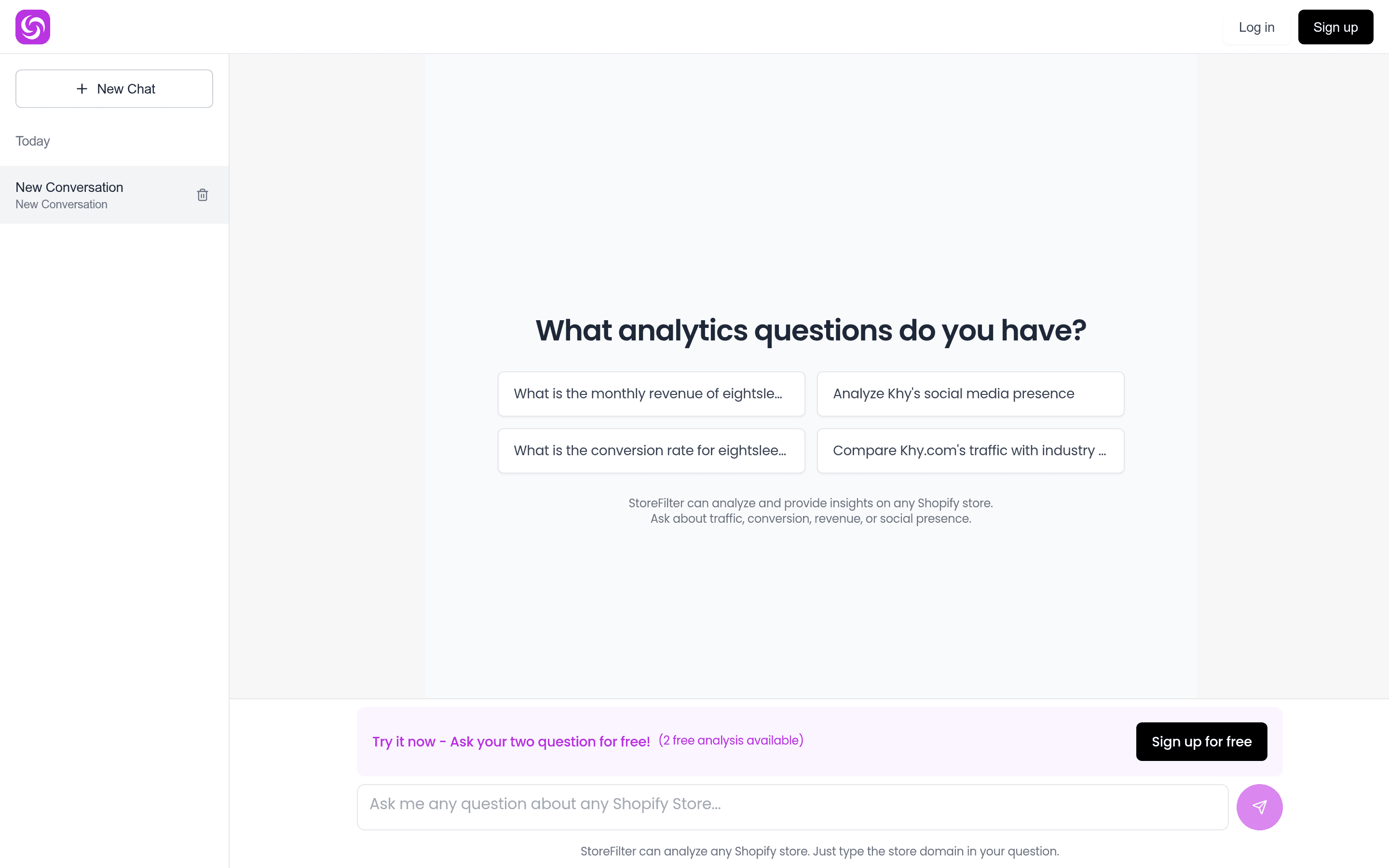 StoreFilter b2b landing page screenshot