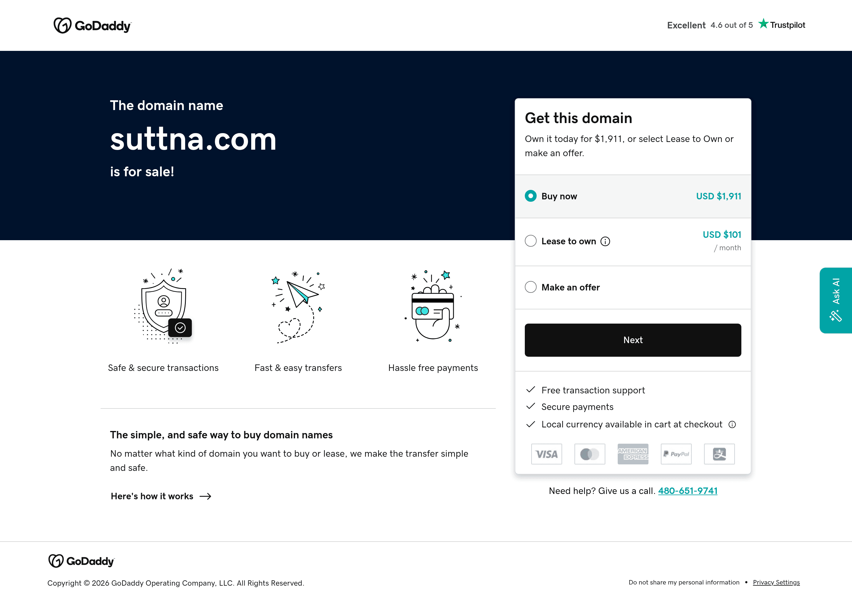 Suttna b2b landing page screenshot