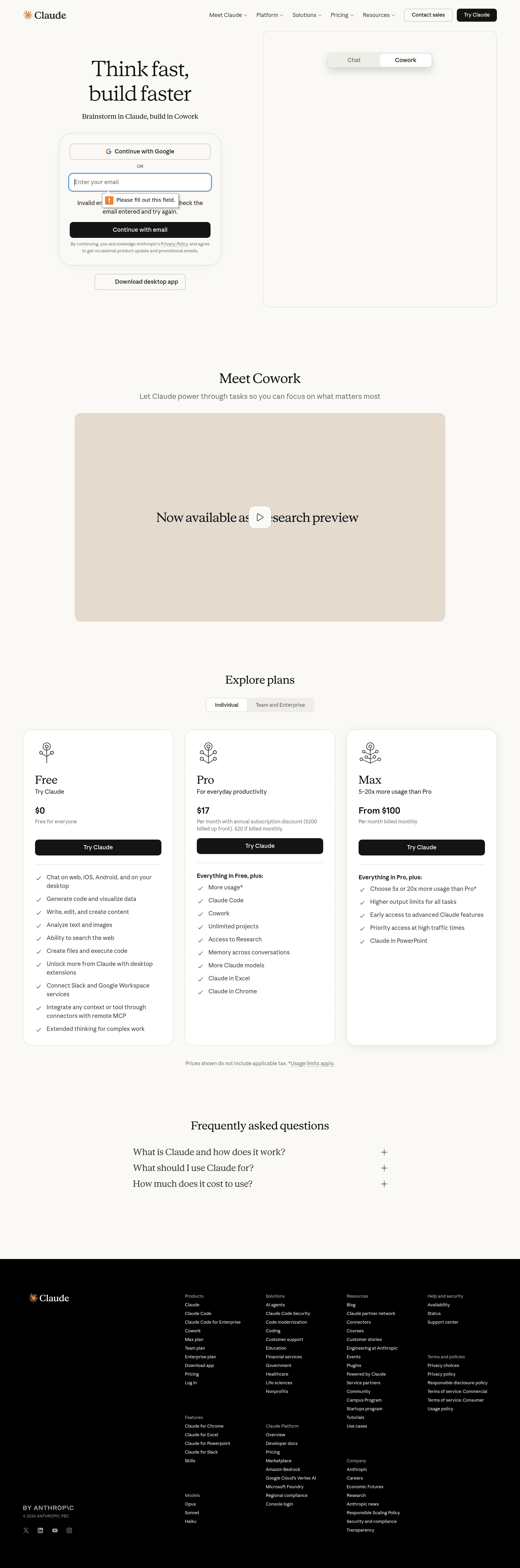 Cowork landing page screenshot