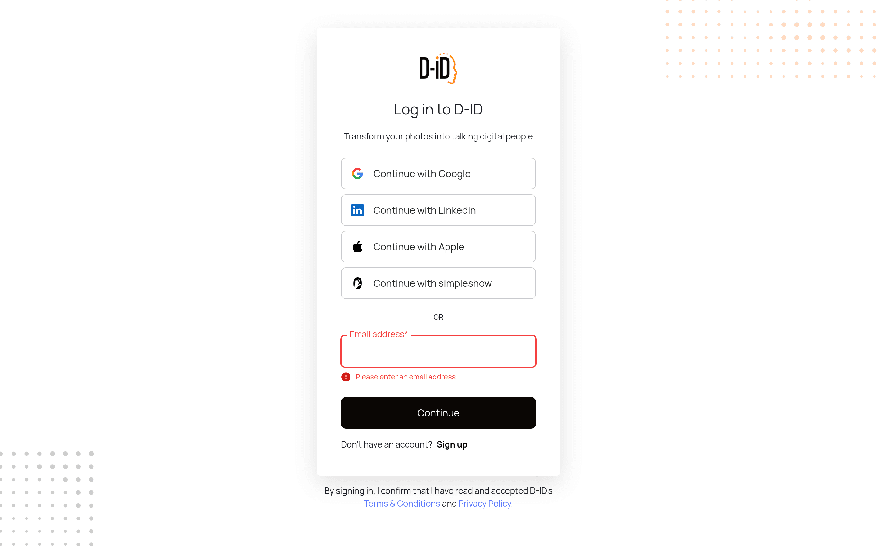 D-ID's Creative Reality™ Studio landing page screenshot