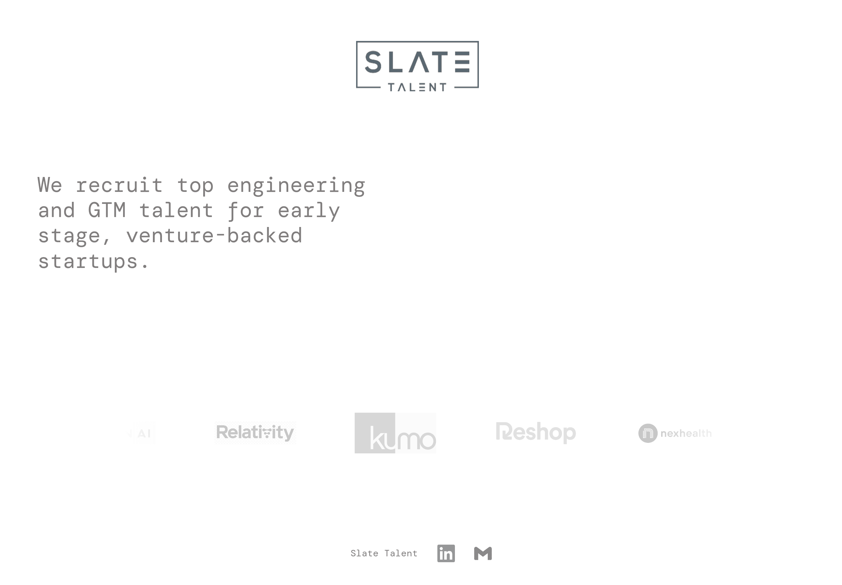 Slate Talent b2b landing page screenshot