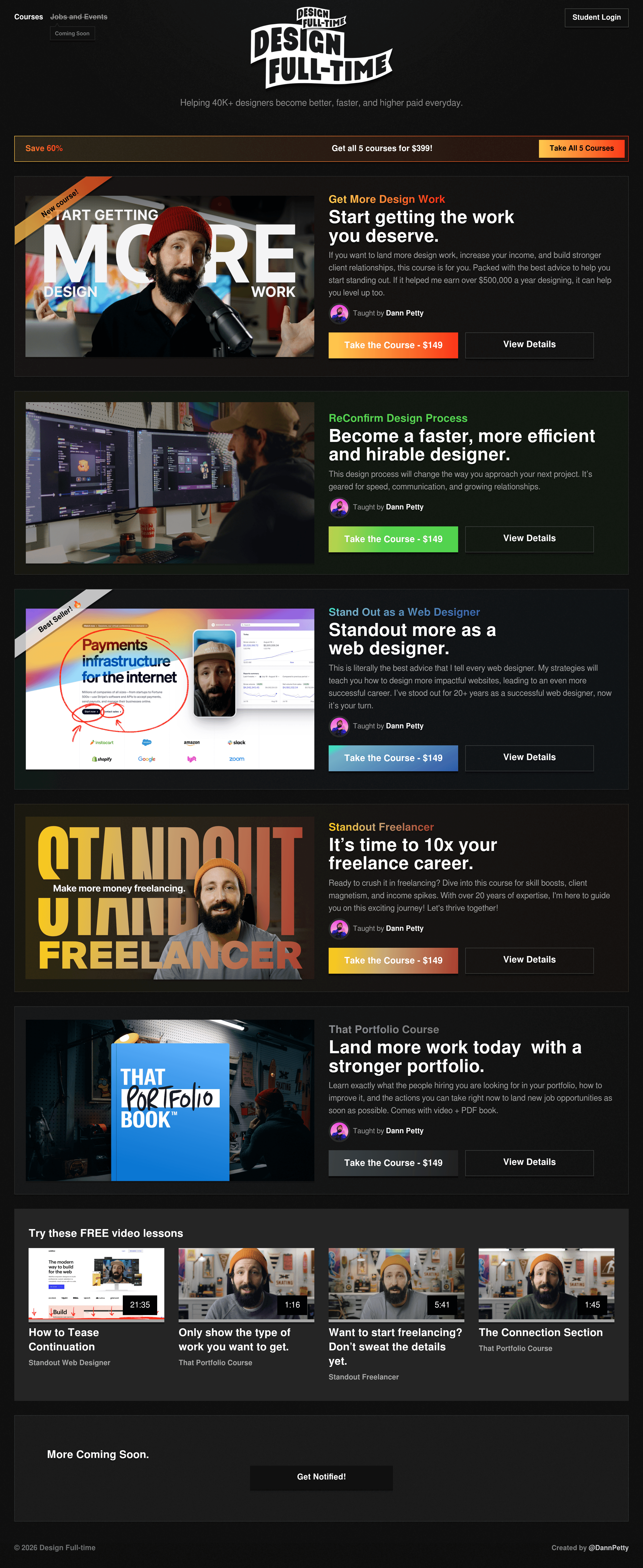 Standout as a Web Designer b2b landing page screenshot