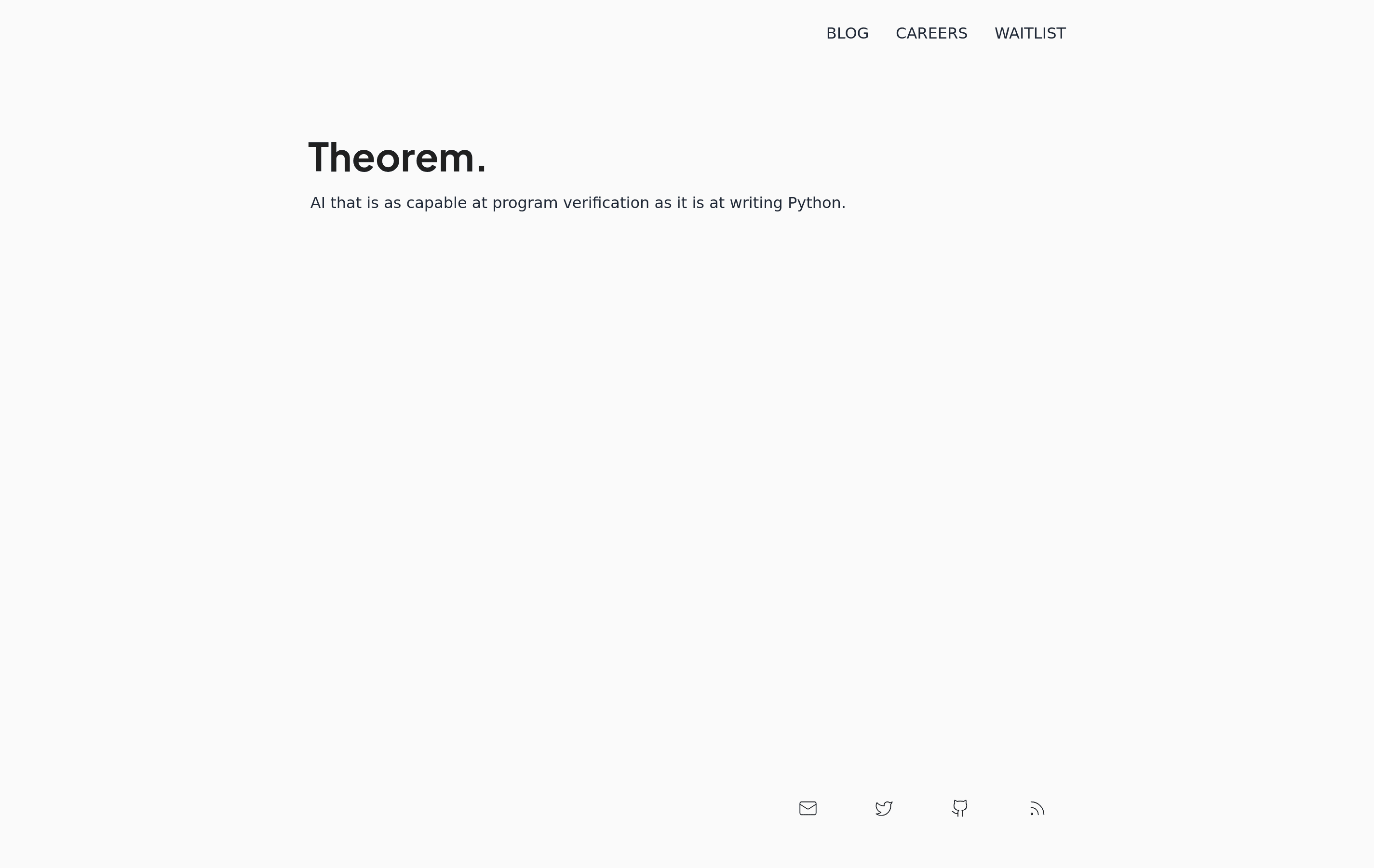 Theorem landing page screenshot