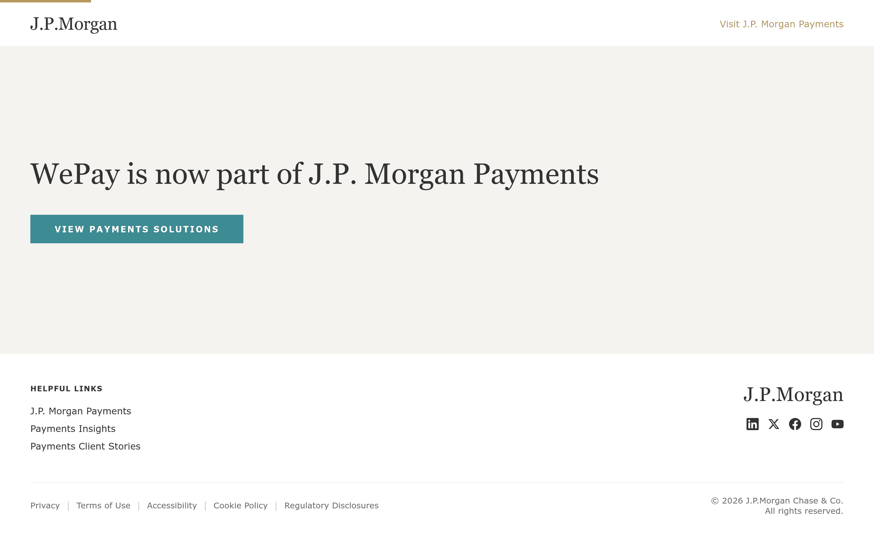 WePay landing page screenshot